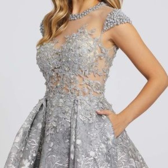 Mac Duggal Platinum Ball Gown - Picture 2 of 5